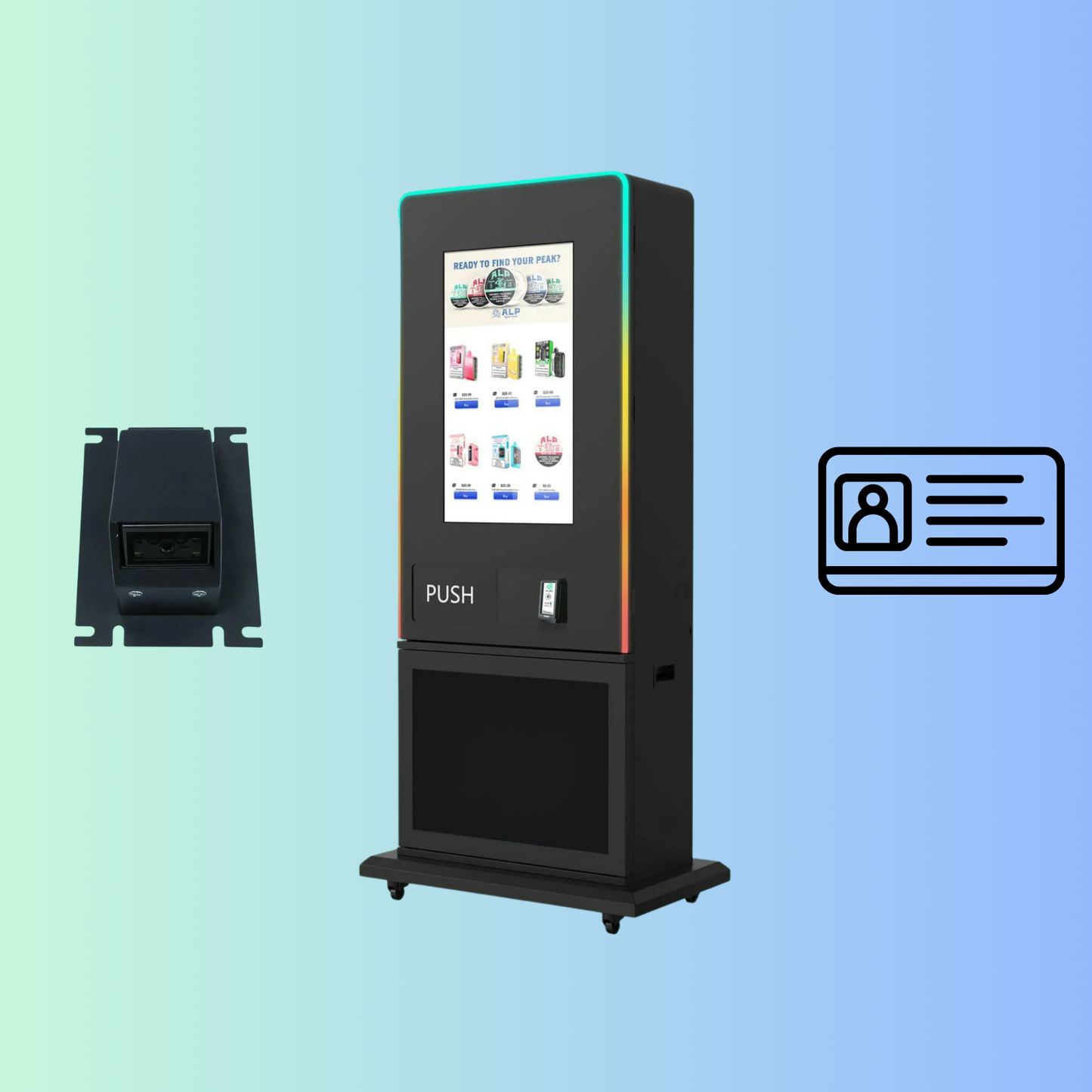 Free Standing Puff Vending Machine - 32" Screen